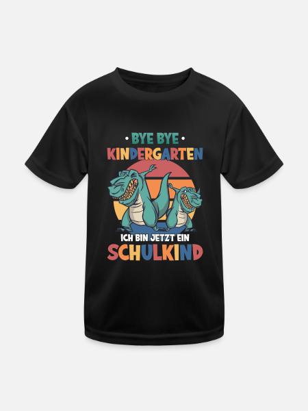 Einschulung Schulanfang - Kinder Funktions-T-Shirt - Schwarz - Vorne