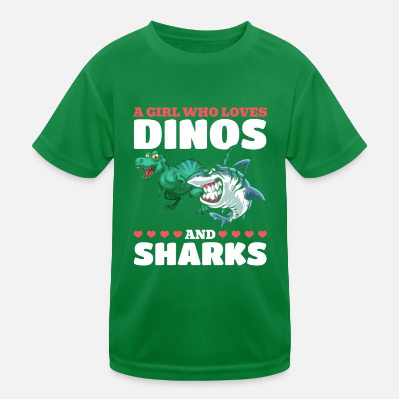 Dinosaurier Great White Shark Ein Mädchen, das Kinder Funktions-T-Shirt