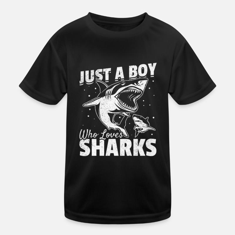 Great White Shark Sharkfish Ich bin nur ein Junge, Kinder Funktions-T-Shirt