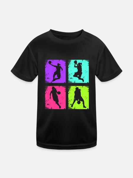 Basketball féminin vintage - T-shirt sport Enfant - noir - Devant