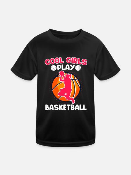 Les filles cool jouent au basket-ball - T-shirt sport Enfant - noir - Devant