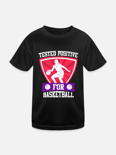 Testé positif au basketball féminin - T-shirt sport Enfant - noir - Devant