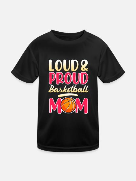 Proud Basketball Mom Basketball Mutter - Kinder Funktions-T-Shirt - Schwarz - Vorne