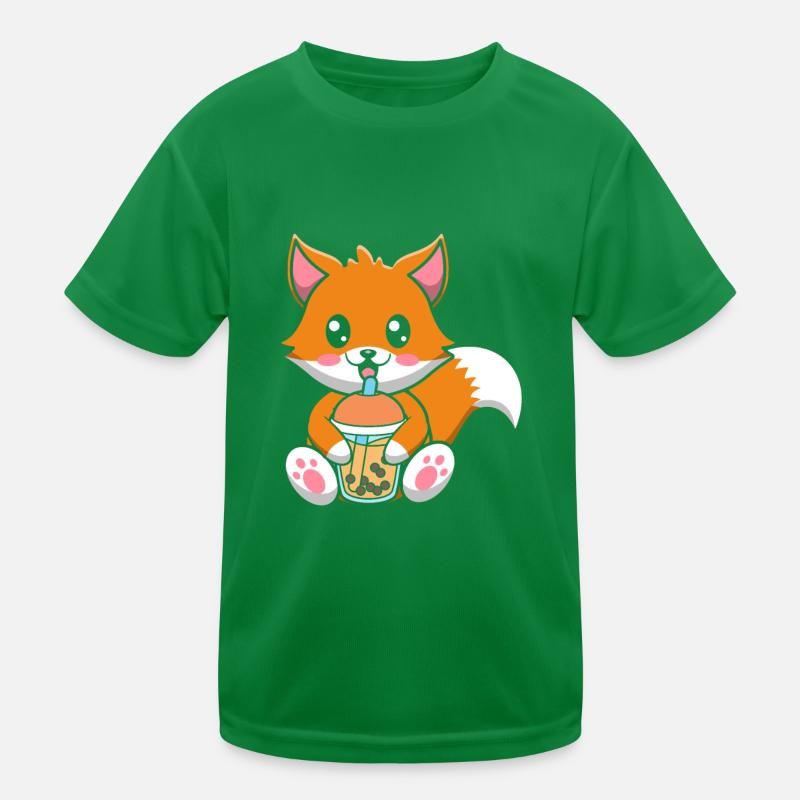 Bubble Milk Tea Fox drinks Boba milk tea Kids Functional T-Shirt