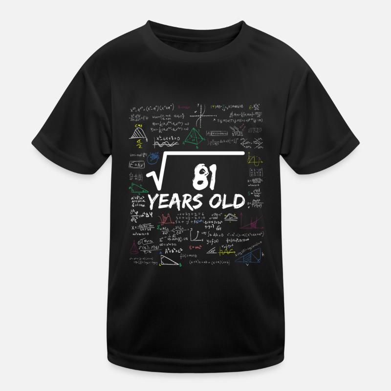 Square Root of 81 9TH Funny Math Birthday Kids Functional T-Shirt