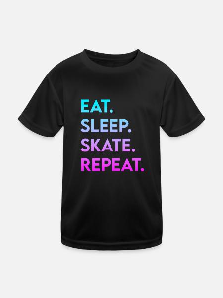 manger le sommeil skate répéter - T-shirt sport Enfant - noir - Devant