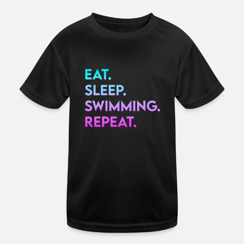 manger dormir nager répéter T-shirt sport Enfant