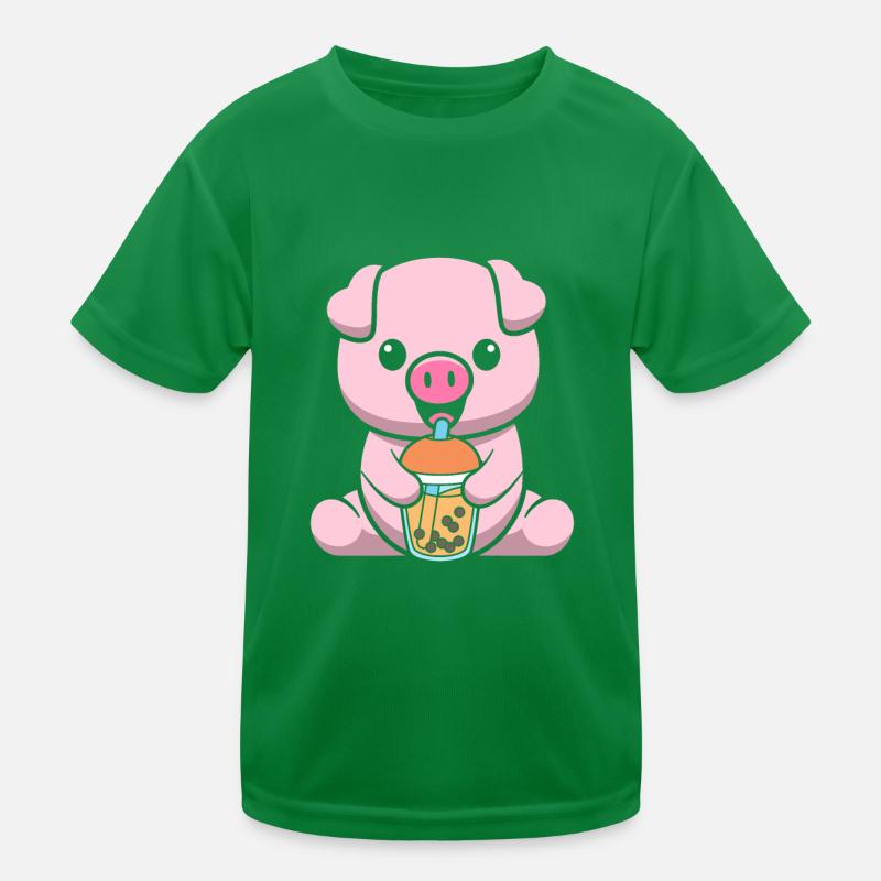 Cochon bubble Tea T-shirt sport Enfant