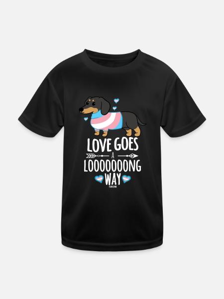 niedliche Hunderasse Dackel Tierliebe - Kinder Funktions-T-Shirt - Schwarz - Vorne