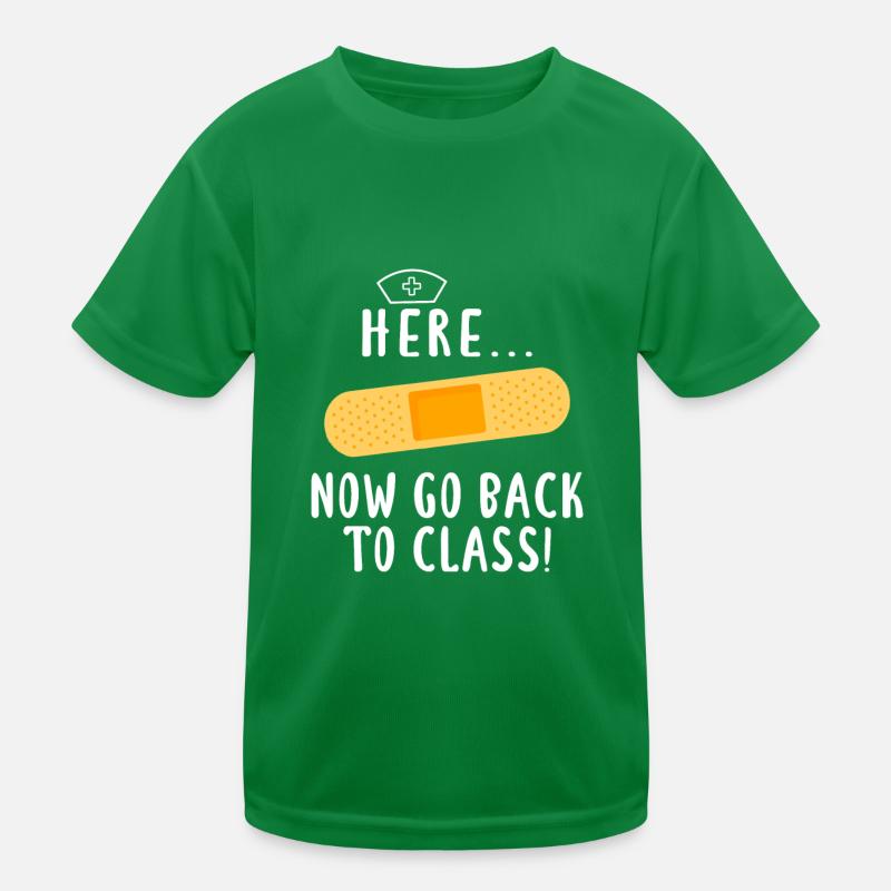 Nursing Here Now Go Back To Class Bandaids School Kinder Funktions-T-Shirt