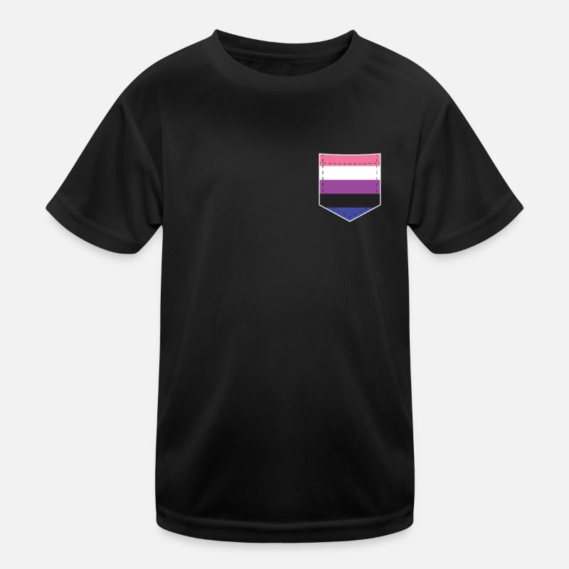 LGBTQ Gender Fluid Pride Flag Tasche Kinder Funktions-T-Shirt