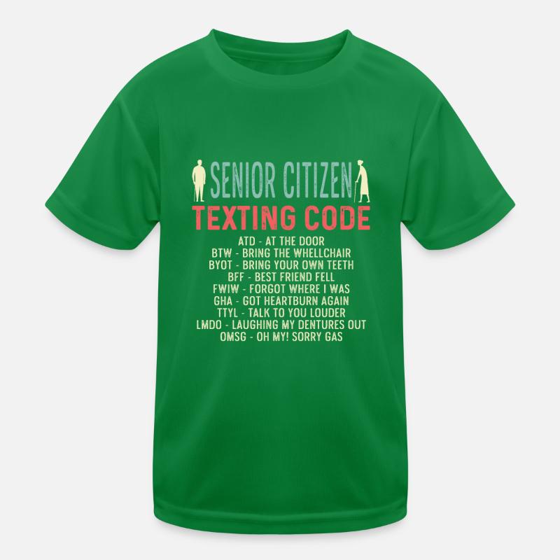 SMS -Codes Rentner Gift Kinder Funktions-T-Shirt
