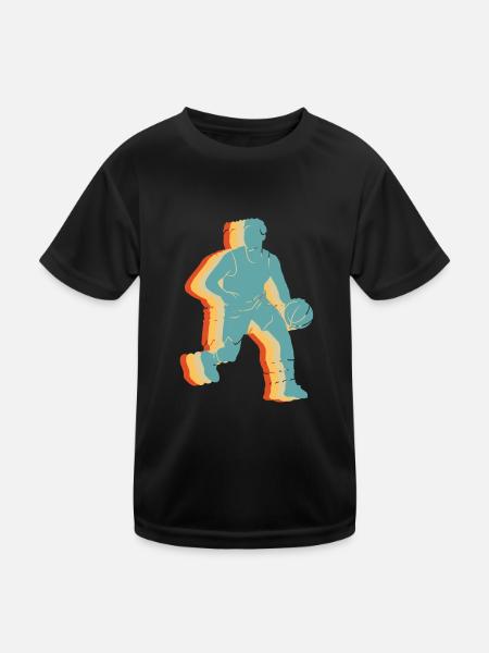 Basket vintage - T-shirt sport Enfant - noir - Devant