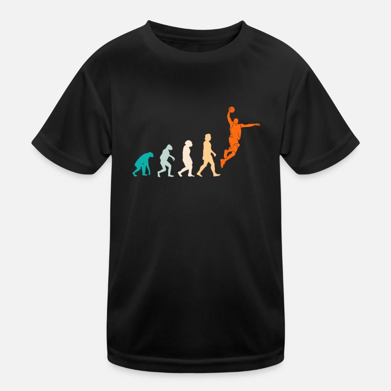 Basketball Evolution Basketballer Kinder Funktions-T-Shirt