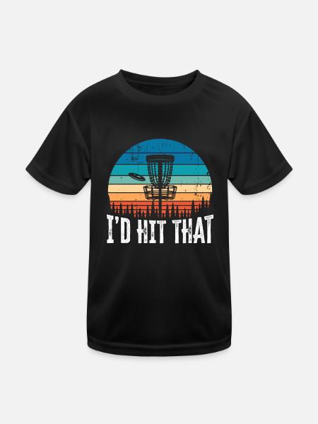 J’aurais frappé ce drôle de disque Golf Sunset Gift - T-shirt sport Enfant - noir - Devant