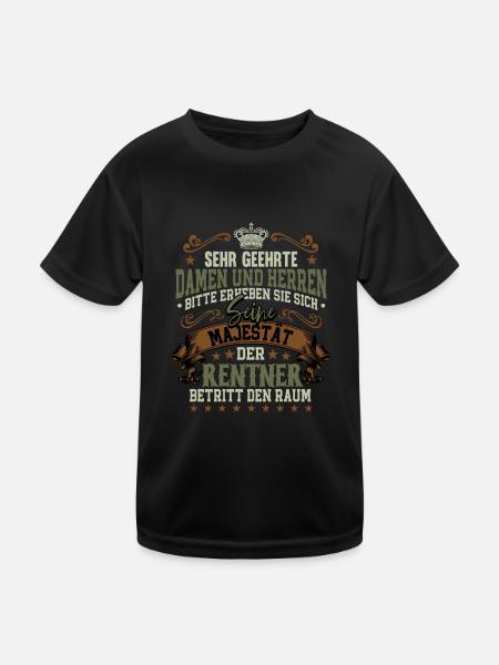 Rentner - Kinder Funktions-T-Shirt - Schwarz - Vorne