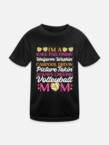 Volleyball Player Team Mom Mother - Kinder Funktions-T-Shirt - Schwarz - Vorne