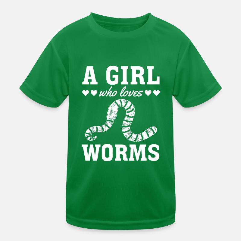 Nettes Wurmmädchen Ich Ein Mädchen, das Würmer Kinder Funktions-T-Shirt