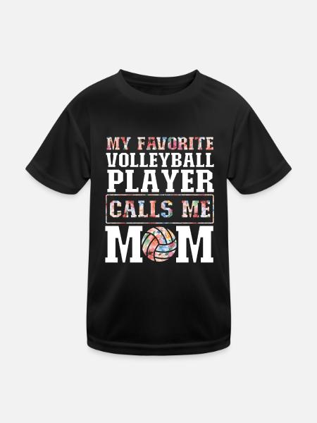 Volleyball Player Team Mom Mother - Kids Functional T-Shirt - black - Front