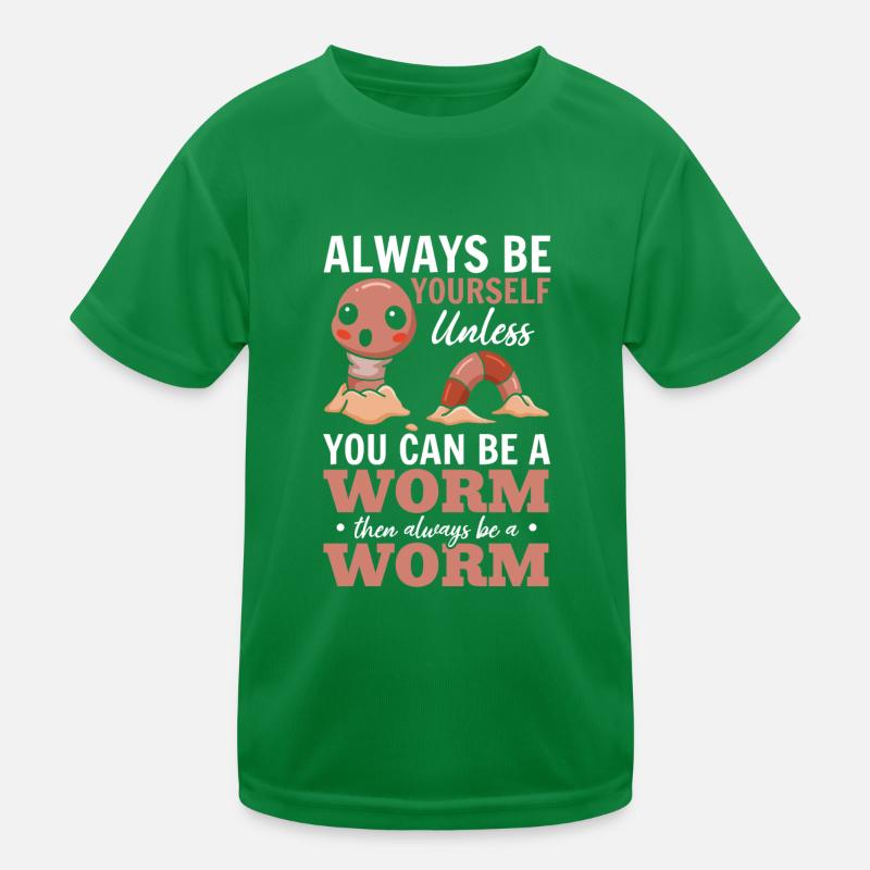 Netter Wurmliebhaber Sei immer du selbst, außer du Kinder Funktions-T-Shirt