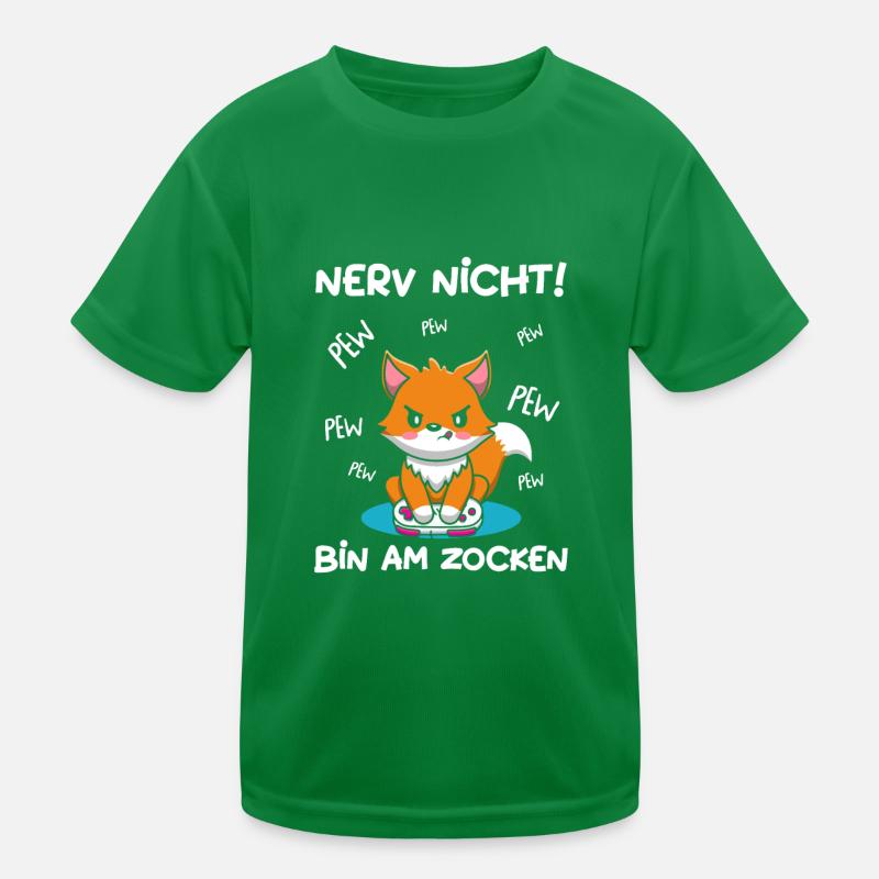 Bin am Zocken Gaming Fuchs Kinder Funktions-T-Shirt