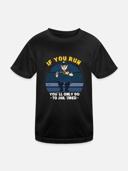 Bureau de police des policiers - T-shirt sport Enfant - noir - Devant