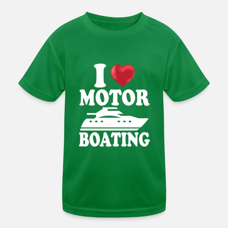 Ich liebe Motorboot Bootfahren See Bootfahren Sommerboot Kinder Funktions-T-Shirt