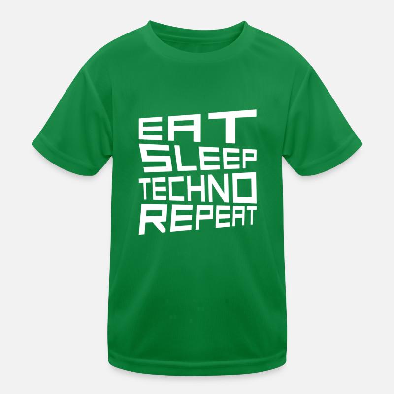 manger du sommeil techno répéter T-shirt sport Enfant