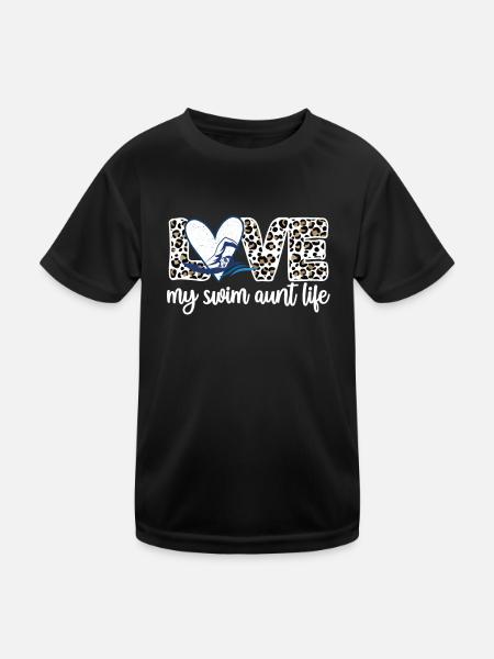 Best Swimming Aunt Aunt Swimmer Swimming Aunt - Kids Functional T-Shirt - black - Front