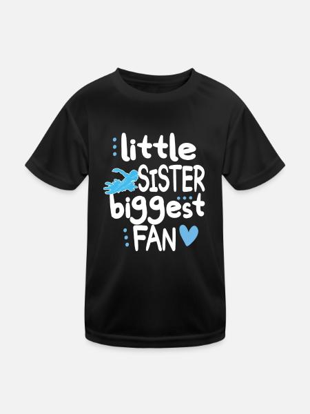 Proud Swimming Sister Little Sister Swimmer - Kids Functional T-Shirt - black - Front