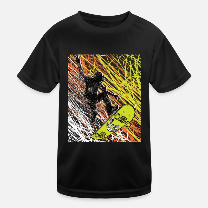 Skateboard - Kids Functional T-Shirt - black