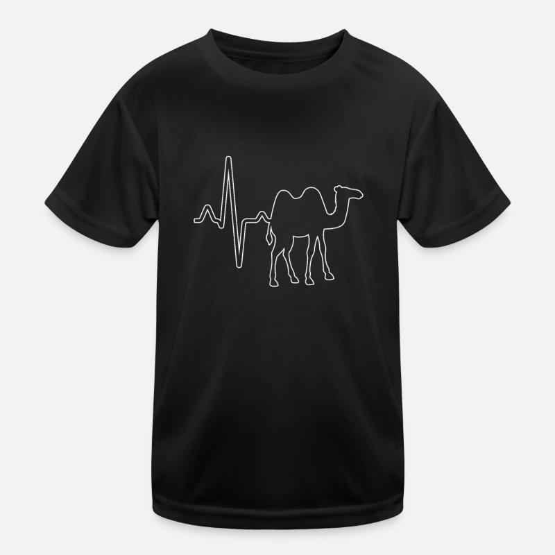 Dromedary Camel Heartbeat - Kids Functional T-Shirt - black