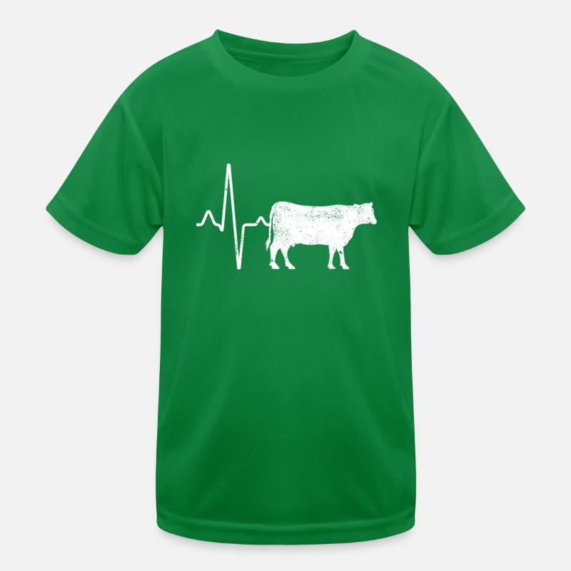 Cow Beef Heartbeat Kids Functional T-Shirt