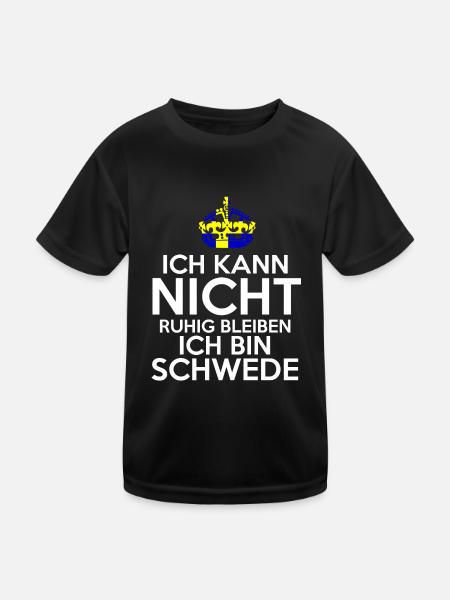 Skandinavien Schweden Schwede Schwedisch - Kinder Funktions-T-Shirt - Schwarz - Vorne