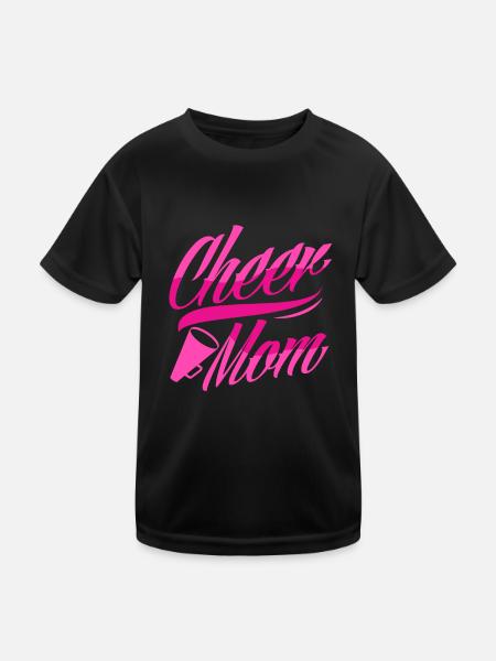 Cheer Mom Cheerleading Cheerleader Cheerdance Gymn - Kinder Funktions-T-Shirt - Schwarz - Vorne
