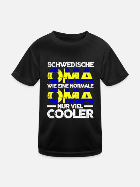 Skandinavien Schweden Schwedenische Oma Schweden - Kinder Funktions-T-Shirt - Schwarz