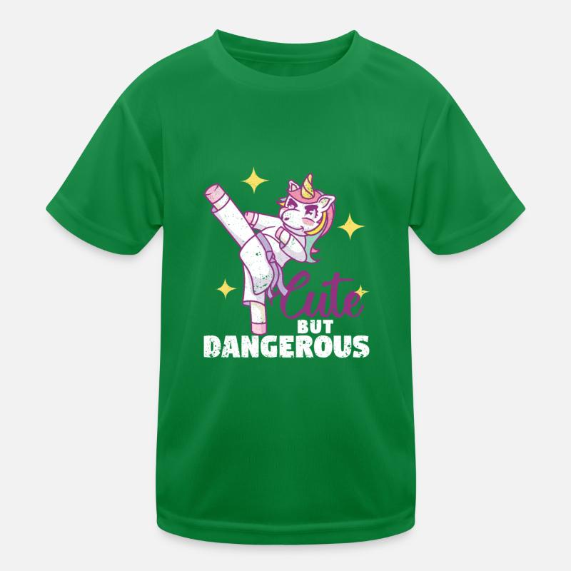 Mignon mais dangereux Drôle de Karaté Licorne T-shirt sport Enfant