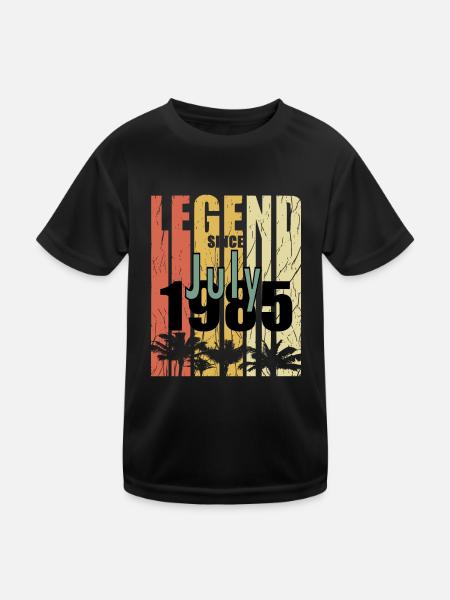 1985 geboren Im Juli Retro Geschenkidee - Kinder Funktions-T-Shirt - Schwarz - Vorne