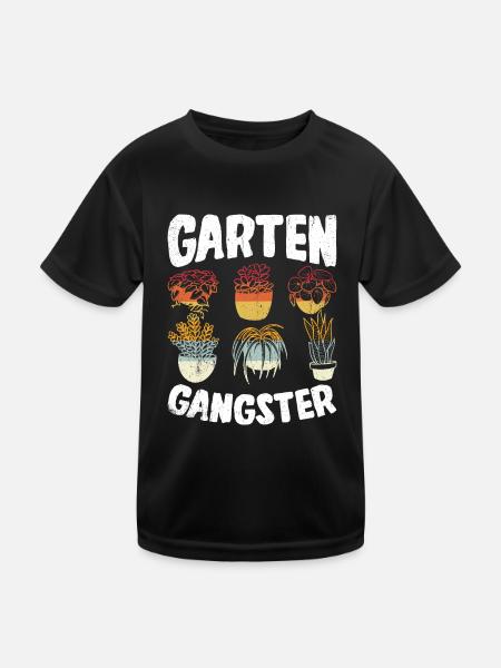Garten Gangster Gärtnern Gartenarbeit Geschenk - Kinder Funktions-T-Shirt - Schwarz - Vorne