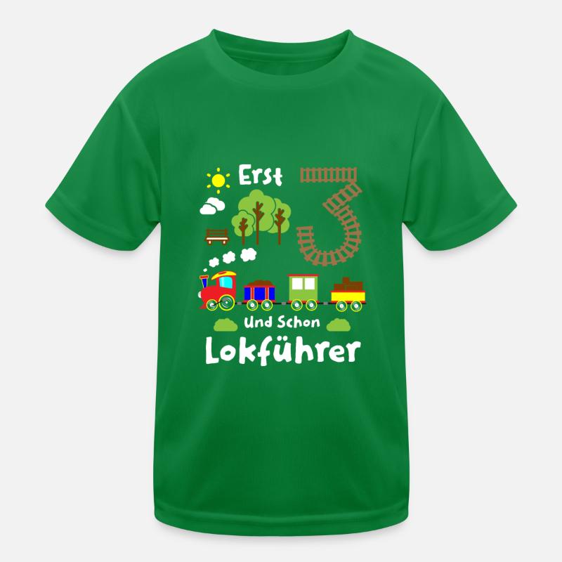 Junge Geburtstag 3 Jahre Zug Eisenbahn Geburtstag Kinder Funktions-T-Shirt