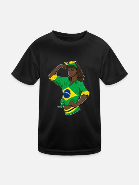 Brazilian Girl Unbreakable I Brazilian Heritage - Kinder Funktions-T-Shirt - Schwarz - Vorne