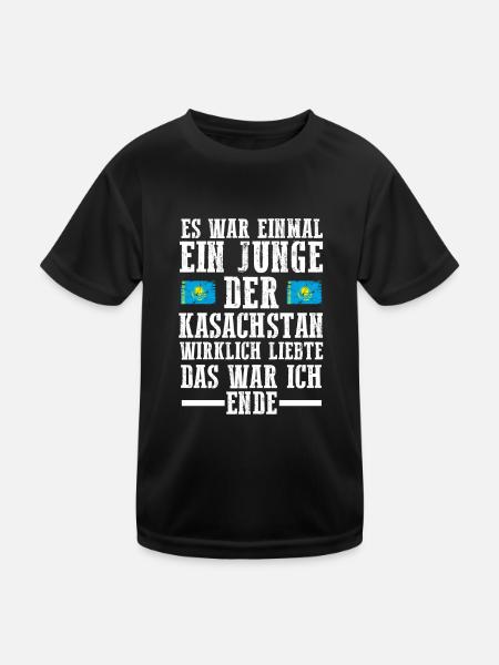 Kasachstan Kasache Kasachisches - Kinder Funktions-T-Shirt - Schwarz - Vorne