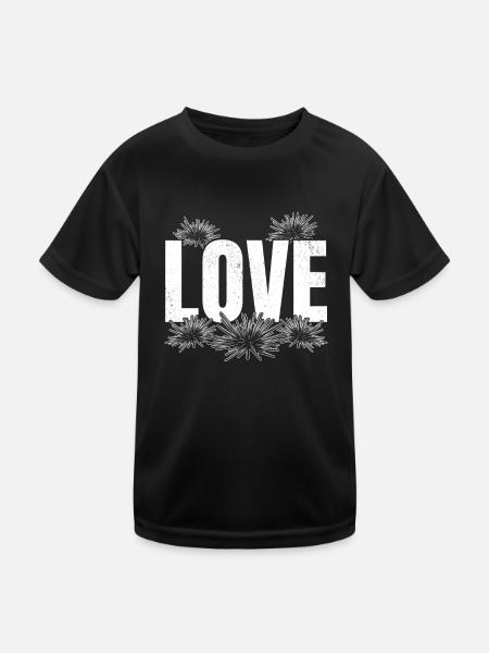 LOVE Sea Urchin Sea Creature Sea Urchin Lovers LOVE - Kids Functional T-Shirt - black - Front