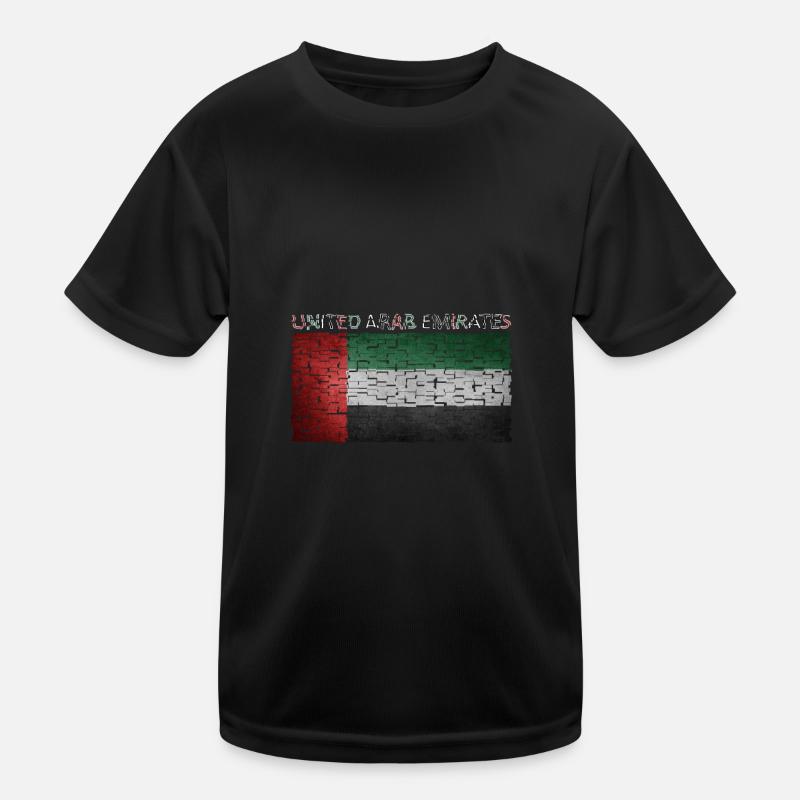 United Arab Emirates Flag UAE Dubai Abu Dhabi Kids Functional T-Shirt