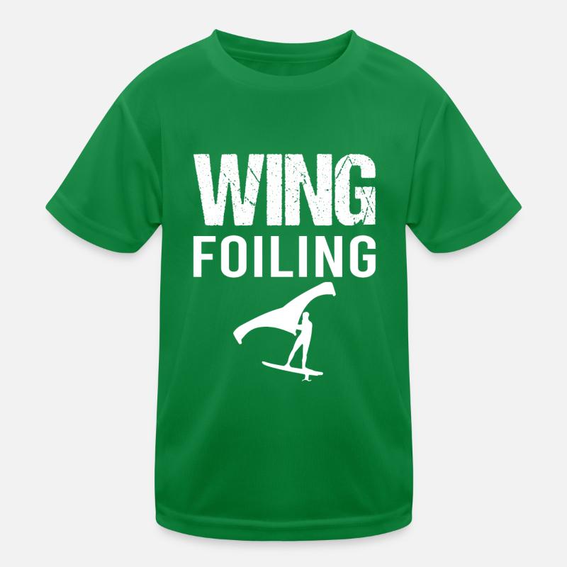 Wing Foiling Hydrofoil Surfer Kids Functional T-Shirt