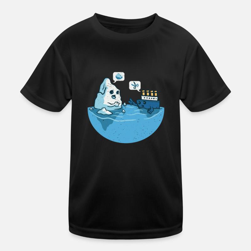 Eisberg Schiff Stein Schere Papier Sarkastisch Kinder Funktions-T-Shirt