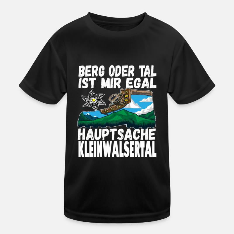 Berg oder Tal ist mir egal hauptsache - Kinder Funktions-T-Shirt - Schwarz