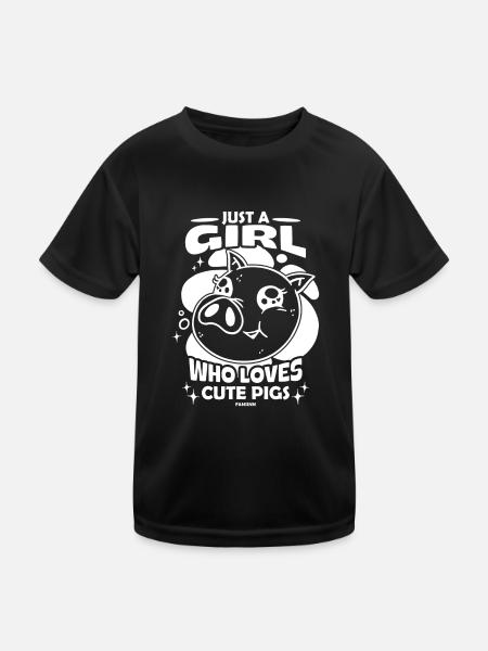 Schwein - Kinder Funktions-T-Shirt - Schwarz