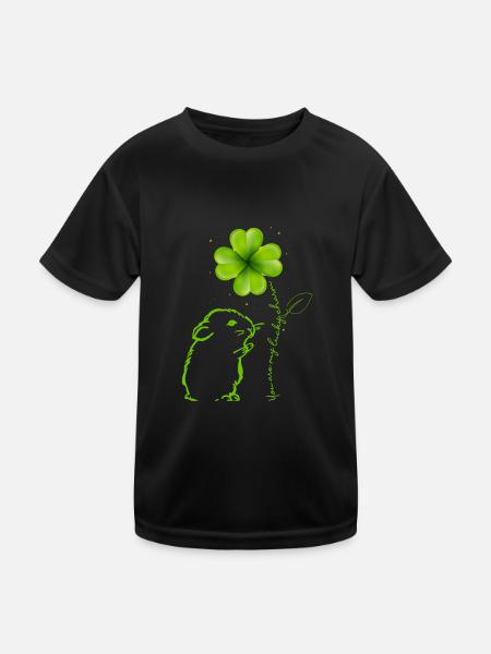 Tu es mon porte-bonheur hamster cloverleaf - T-shirt sport Enfant - noir - Devant