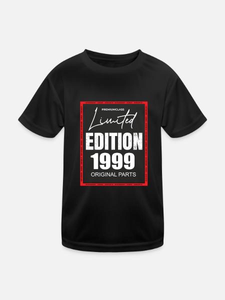 Limited Edition 1999 - Kinder Funktions-T-Shirt - Schwarz - Vorne